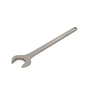 Image of GEDORE Single Open Ended Spanner 125 mm with Hanging Hole High Quality Vanadium Steel Anti Glare Look Grey According to DIN 894