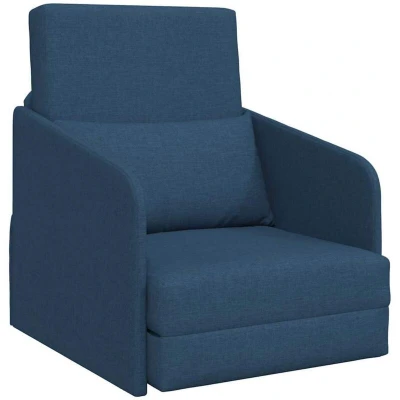 Image of vidaXL Floor Sofa Bed 2 in 1 Blue 65x80x83 cm Fabric