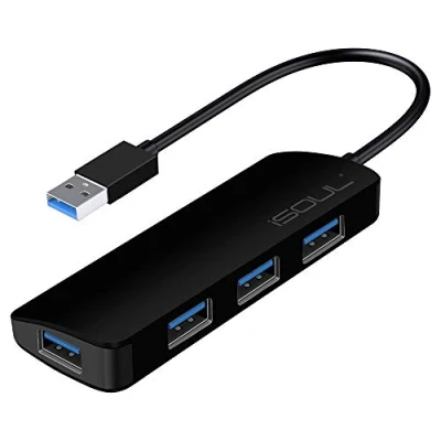 Image of 4 Port USB 3.0 Ultra Slim Data Hub for Macbook, Mac Pro/mini, iMac, Surface Pro, XPS, Notebook PC, Flash Drives, Mobile HDD, PS4, PS5 and More