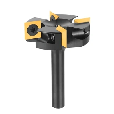 Image of SpeTool Face Cutter 8 mm Shank 40 Diameter Planer for Routers Reversible Plates Spoilboard 4 Flutes CNC Wood with ATS Coating End Mill Flat Surface Bit