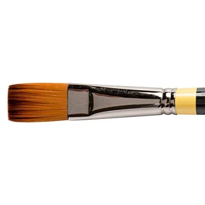 Image of Daler Rowney System3 Acrylic Brush, Stiff Synthetic Hair, Long Handle, Flat, 12