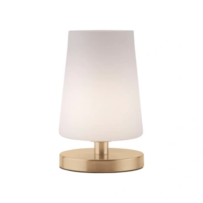 Image of Sonja Table Lamp With Round Tapered Shade Matt Brass 1xG9 Dimmable