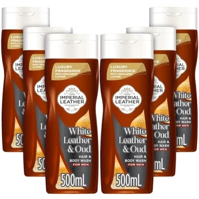 Image of Imperial Leather White &amp; Oud Signature 2 in1 Body Wash Shower Gel Oil Blend, Creamy Lather, Gentle Skin Care, Bulk Buy, Pack of 6x500ml