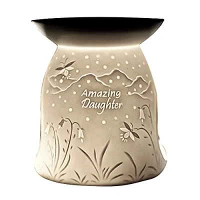 Image of Cello Tealight wax Melt &amp; oil Burner, Amazing Daughter, Stunning porcelain designs safe for Use around children and pets. or in the top magically fragrance your room.
