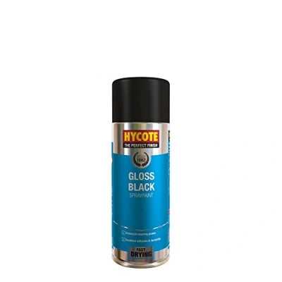 Image of Hycote XUK0272 Gloss Black Spray Paint Aerosol Auto Car All Purpose 400ml (4 Pack)