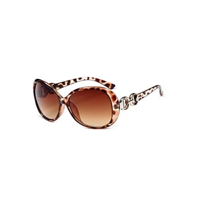 Image of TECH LINE DIRECT FASHION ACCESSORIES Leopard Ladies Vintage Style Sunglasses Oversize Round Frame Retro Designer Shades