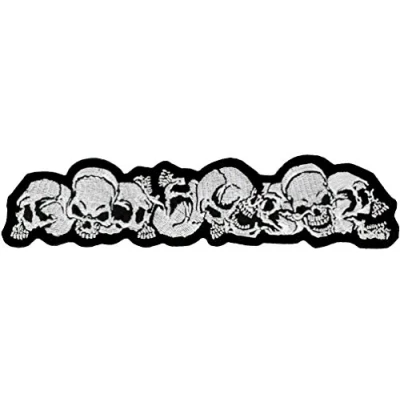 Image of Klicnow Skull Strip Embroidered Patch 20cm X 5cm (8&quot; 1 3/4&quot;)