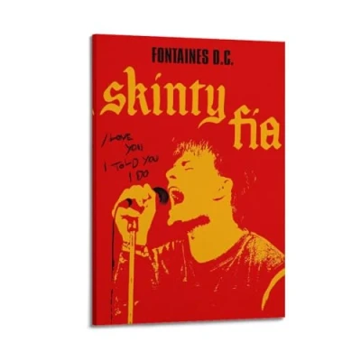 Image of Szzmyo Fontaines D.C. Poster Skinty Fia Music Decorative Painting Modern Aesthetic Canvas Bedroom Art Living Room Decoration 12x18inch(30x45cm) Frame Style