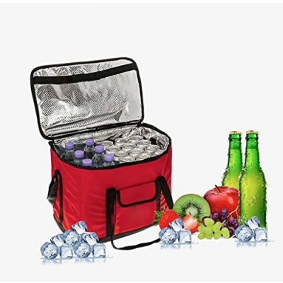 Image of ALAYSTAR PREMIUM EXTRA LARGE 28 LITRE 60 CAN COOLER BAG COLLAPSIBLE PORTABLE LIGHTWEIGHT COMPACT INSULATED COOL IDEAL FOR PICNIC FAMILY OUTING BBQ CAMPING FISHING FESTIVALS