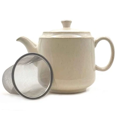 Image of Scandi Home 1 Litre Frederiksberg Ceramic Teapot with Removable Stainless Steel Infuser (Frederiksberg Cream)