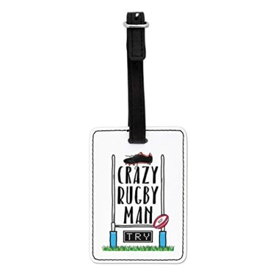 Image of Gift Base Crazy Rugby Man Visual Luggage Tag with Black Strap