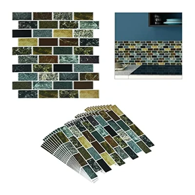 Image of Relaxdays Tile Stickers, Acrylic Polyvinyl Chloride Polyethylene Terephthalate, Colourful, 31 x 0.1 cm