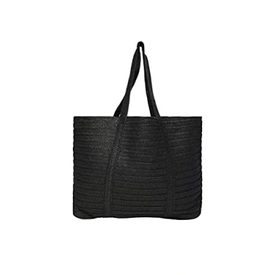 Image of PIECES Women Pcloma Straw Shopper Bag, Black, Keine Angabe