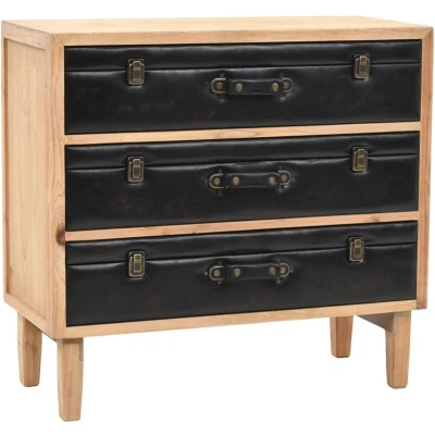 Image of vidaXL Drawer Cabinet Solid Fir Wood 80x36x75 cm