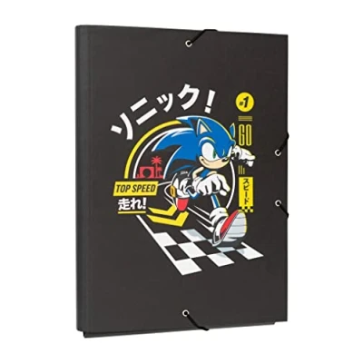 Image of Grupo Erik Sonic The Hedgehog Premium A4 File Folder 13.4 x 10 inches 34 25.5 cm 3 Flap Document Organizer School Cute Stationery
