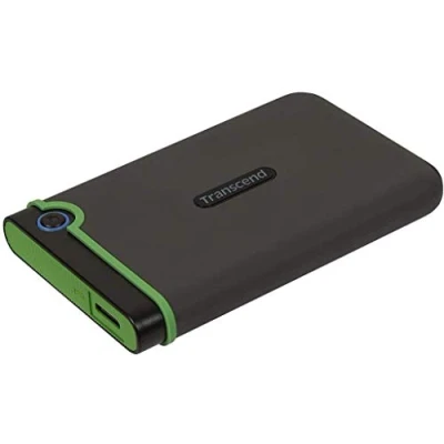 Image of Transcend 2 TB Rugged Portable Hard Drive Shock Resistant USB 3.1 Gen 1 StoreJet Military Green TS2TSJ25M3G