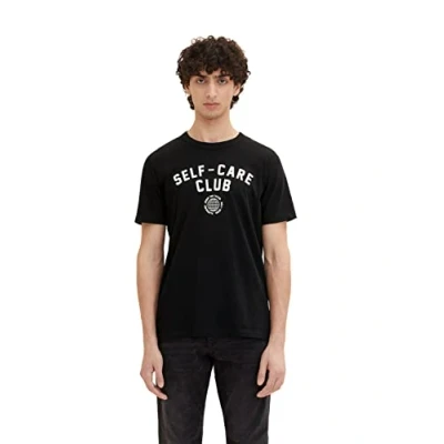 Image of TOM TAILOR Denim Men&#039;s T Shirt with Print 1033927, 29999 Black, L