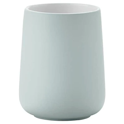 Image of Zone Denmark Nova Porcelain Toothbrush Cup with Soft Touch Coating Diameter 8 cm Height 10 Dusty Green
