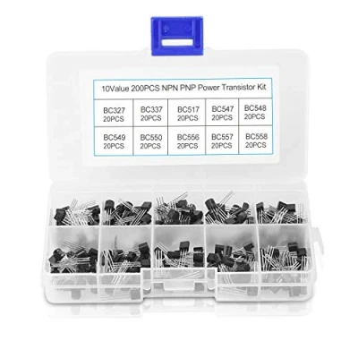 Image of Keenso Npn Transistor, 200pcs TO 92 BC327 BC558 Transistors DIY Kit Bc547 Transistor for Electronic Professionals Begineer Enthusiasts