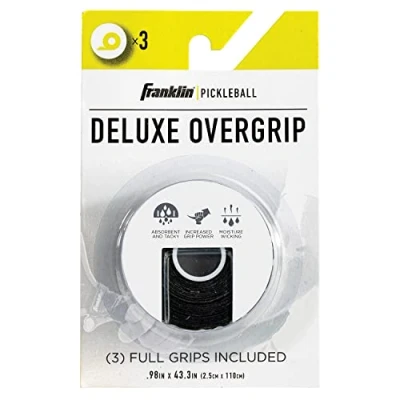 Image of Franklin Sports Pickleball Paddle Overgrips Provides Extra Grip Slight Tackiness Durable &amp; Strong Black