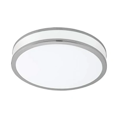 Image of EGLO Palermo 2 LED Ceiling Light, 1 Bulb Material: Steel and Plastic, Colour: Chrome, White, Diameter: 28 cm