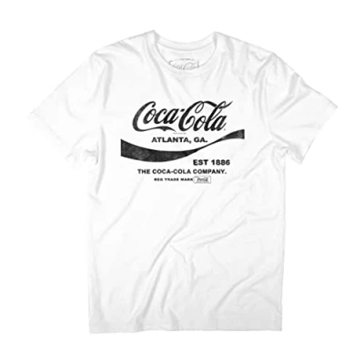 Image of Coca Cola Drink 1886 Black Text Men&#039;s T Shirt