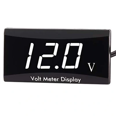 Image of Kinstecks Motorcycle Voltmeter DC 12V Digital Gauge LED Display Voltage Meter for Car Battery Monitor White