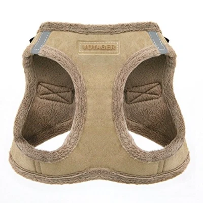 Image of Voyager Step In Plush Dog Harness Soft Plush, Vest for Small and Medium Dogs by Best Pet Supplies (Latte Suede), XL (Chest: 20.5 23&quot;)