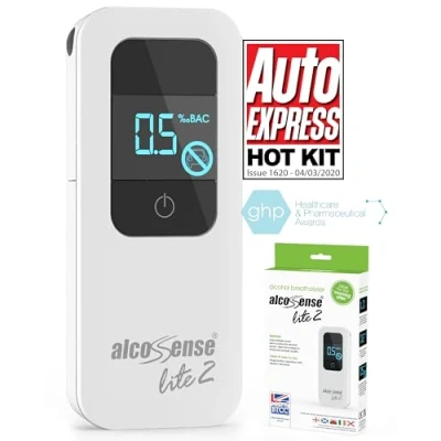 Image of AlcoSense Lite 2 Breathalyser/Alcohol Tester for UK, Ireland and Scotland/CE Approved Alcohol Detector &amp; Home Breathalyzer