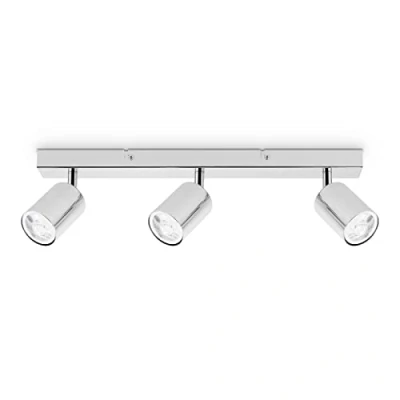 Image of Dehobo Ceiling Spotlight Polished Chrome Spotlights Lights Bar Adjustable with GU10 Socket Modern 3 Way Spot for Kitchen Lounge Bedroom Dining Room