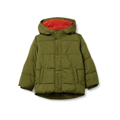 Image of Amazon Essentials Boys&#039; Heavyweight Hooded Puffer Jacket, Olive, 11 12 Years