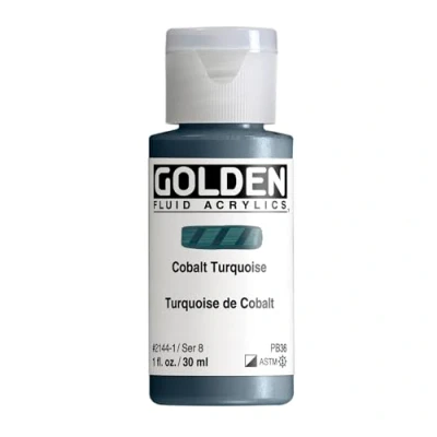 Image of Pro Art Golden Fluid Acrylic Paint 1 oz Cobalt Turquoise, 30 ml (Pack of 1)