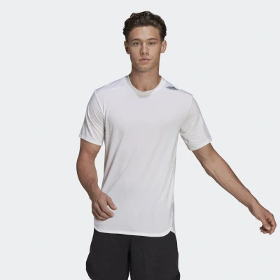 Image of adidas Performance Mens Designed for Training Tee White Size Small