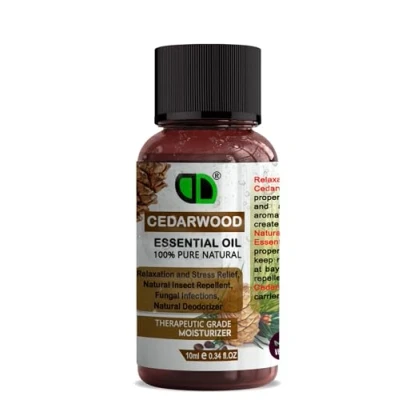 Image of 10ML Dropper DD 100% Pure Natural Cedarwood Essential Oil Perfect for Aromatherapy, Diffusers Great Skin and Hair Care Insect Repellent Woody Aroma