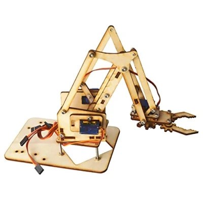 Image of Keenso robot Arm Kit,Raspberry Pi SNAM1500 4 DOF Wood Robotic Mechanical sg90 Servo for Arduino DIY ArmIndustrial and accessories
