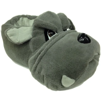Image of ShuCentre Novelty Grey Bulldog Dog Slippers Size 11/12 UK
