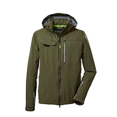 Image of Killtec Men&#039;s Kos 36 Mn Jckt Functional Outdoor Jacket with Zip Off Hood and Splash Guard, Dark Olive, S