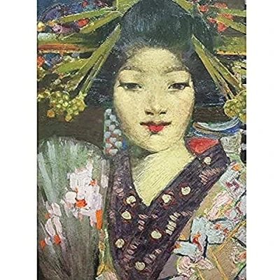 Image of Henry Geisha Girl Detail Painting Art Print Canvas Premium Wall Decor Poster Mural