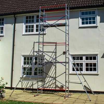 Image of Home Master DIY Scaffold Tower Aluminium at Scaffolding 150kg Load Capacity, Quick Assembly, Trapdoor Platform 6m