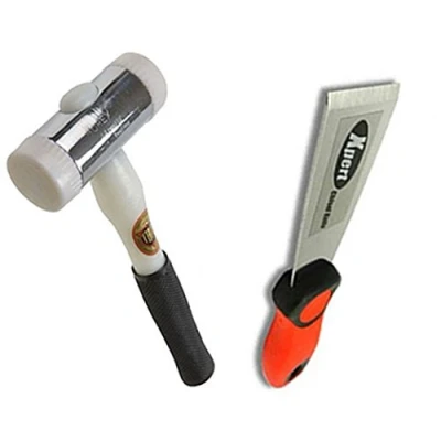 Image of Virtual Plastics Glazing Kit Xpert Window Bead Deglazing Chisel and Thor 710 Nylon Hammer