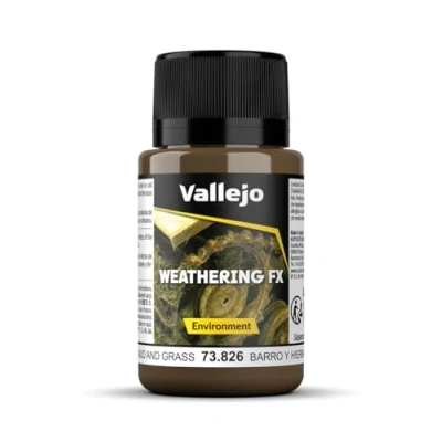 Image of Vallejo 40 ml &quot;Mud and Grass Effect&quot; Weathering Effect Bottle,Brown