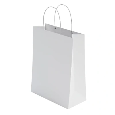 Image of 30 Pcs Small White Paper Party Bags With Handles Colourful Gift for Kids Parties Weddings Birthdays Baby Showers Xmas and Sweets 18x22x8cm Kraft