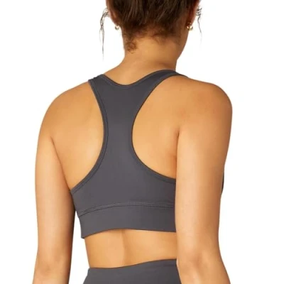 Image of FM London Racerback Sports Bra for Women, Seamless Shock Absorber Fitness &amp; Yoga, Padded Designed to Sit Firmly but Gently on Your Skin, Pink, S