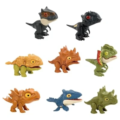 Image of ZONEWD 8 Finger Biting Dinosaur Toy, Puppets, Funny Toys For Kids Adults