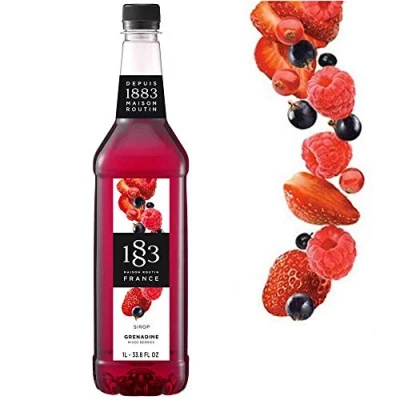 Image of 1883 Maison Routin Premium Mixed Berries Grenadine Syrup for Home Cocktail Making, Mocktails &amp; Desserts PET 1L