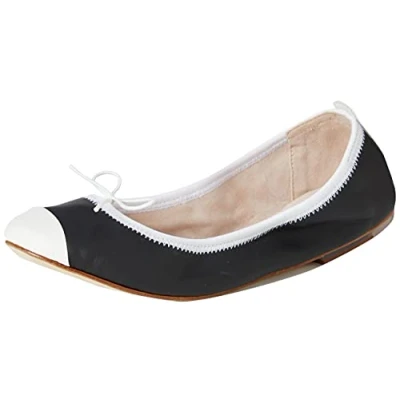 Image of Bloch Women&#039;s Classica Pearl Ballet Flat, Black/White, 6.5 UK