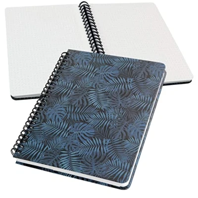 Image of SIGEL JN602 Spiral notebook basic, A5, dotted, hardcover, jugnle pattern, Blue Jolie