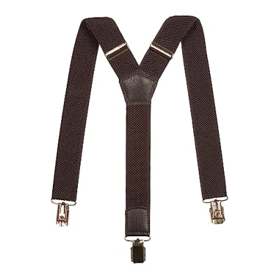 Image of Junior/Childrens 5 12 yrs fully adjustable Elasticated Clip on &#039;Y&#039; Braces/Suspenders Dark Grey