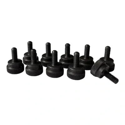 Image of PrecisionGeek Shoulder Thumb Screws Blackened Steel, Oxidised, M3 x 10mm, Head 12mm diameter, Hand Grip pack of 10 pieces