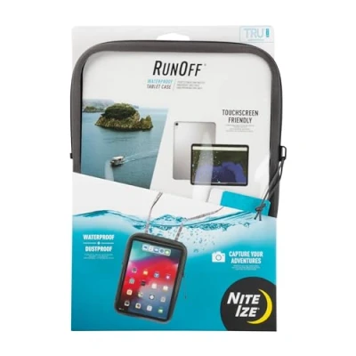Image of Nite Ize RunOff Waterproof Tablet Case with Lanyard, IP67 Zipper for iPad Pro 11 Inch/Microsoft Surface Go/Samsung Galaxy Tab, Charcoal (ROTC 09 R3)